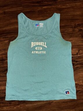 Russell Athletic Teal Graphic Tank Top XS